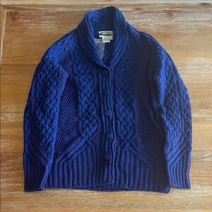 NWT Aran Crafts Purple and Blue 100% Merino Wool Sweater SZ Small